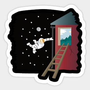 An astronaut in another dimension Sticker